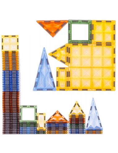 WOOPIE Klocki Magnetyczne Konstrukcyjne Świecące 3D Park Dinozaurów 124el.