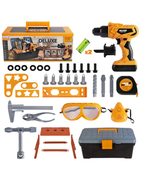 WOOPIE Zestaw Narzędzi Małego Majsterkowicza z Wkrętarką w Walizce 39el.