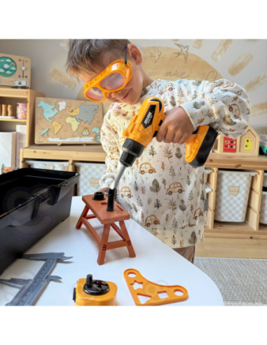 WOOPIE Zestaw Narzędzi Małego Majsterkowicza z Wkrętarką w Walizce 39el.