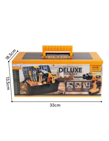 WOOPIE Zestaw Narzędzi Małego Majsterkowicza z Wkrętarką w Walizce 39el.