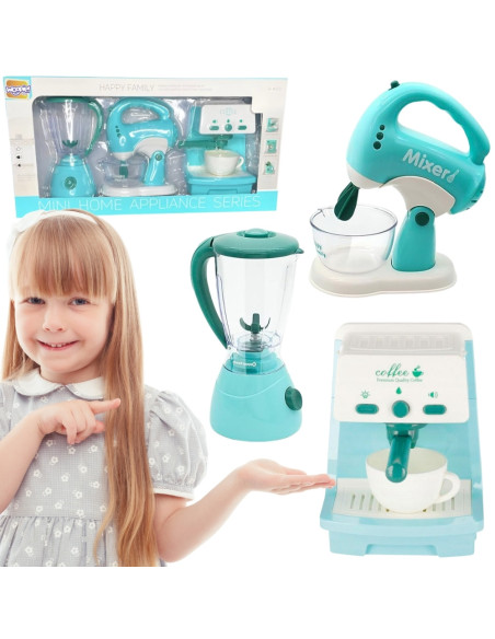 WOOPIE Zestaw AGD 3w1 Ekspres Mikser Blender Efekty Dźwiękowe Świetlne