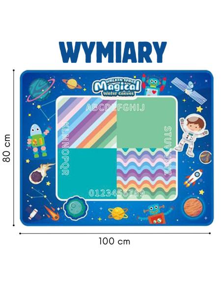 WOOPIE Mata Wodna do Malowania XXL 100x80cm Kosmos Niebieska