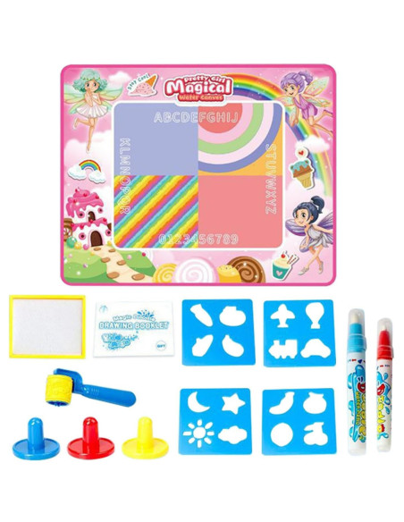 WOOPIE Mata Wodna do Malowania XXL 100x80cm Wróżki Różowa