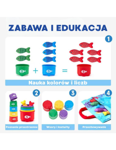 WOOPIE Zestaw Małego Wędkarza Nauka Liczenia 22 El.