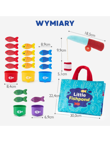 WOOPIE Zestaw Małego Wędkarza Nauka Liczenia 22 El.