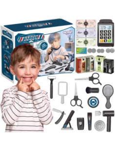 WOOPIE Barber Zestaw Fryzjerski dla Dzieci Salon Stylizacji 24el.