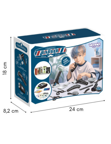 WOOPIE Barber Zestaw Fryzjerski dla Dzieci Salon Stylizacji 24el.
