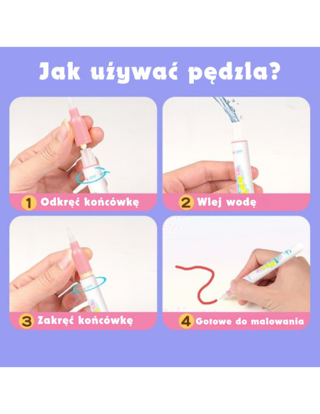 WOOPIE Mata Wodna do Malowania 2w1 XXL 100x70cm Świeci w Ciemności