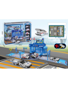 WOOPIE Zestaw Parking z Autami i Lądowiskiem dla Helikoptera 37el. 2