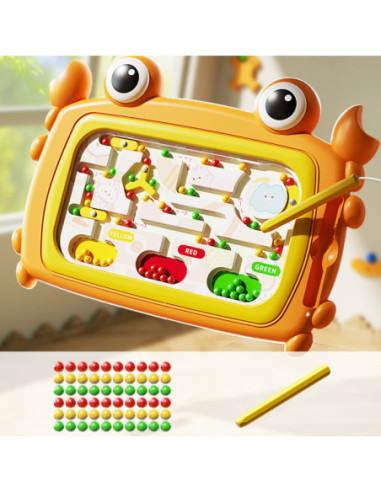 WOOPIE Tablica Magnetyczna Montessori Labirynt Krab Pomarańczowa