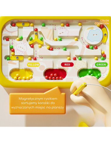 WOOPIE Tablica Magnetyczna Montessori Labirynt Krab Pomarańczowa