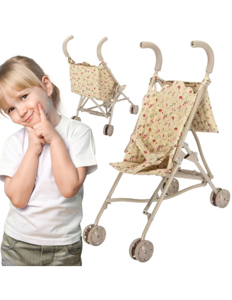 WOOPIE Wózek Spacerówka Dla Lalek w Kwiatki