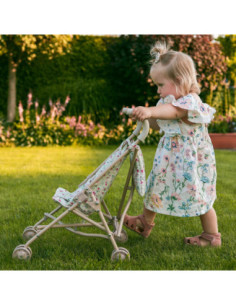 WOOPIE Wózek Spacerówka Dla Lalek w Kwiatki 2