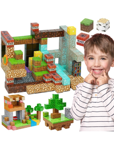 WOOPIE Klocki Magnetyczne Konstrukcyjne Sześciany 3D Zestaw Edukacyjny 63 el.