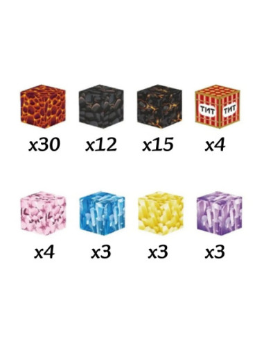 WOOPIE Klocki Magnetyczne Bloczki Sześciany Piksele Mine Craft 74el.