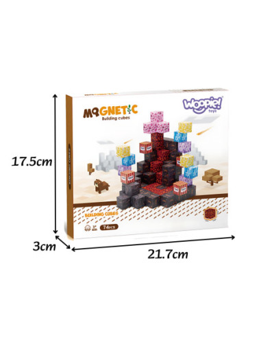 WOOPIE Klocki Magnetyczne Bloczki Sześciany Piksele Mine Craft 74el.