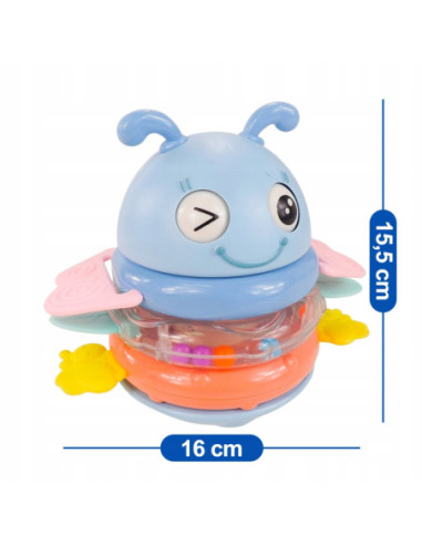 WOOPIE Wańka Wstańka Zabawka Sensoryczna 2w1 Grzechotka Gryzak