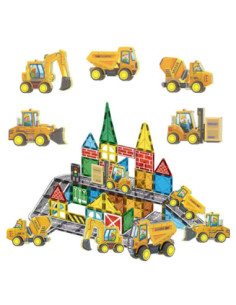 Woopie Zestaw Klocków Magnetycznych z Pojazdami Budowlanymi 2