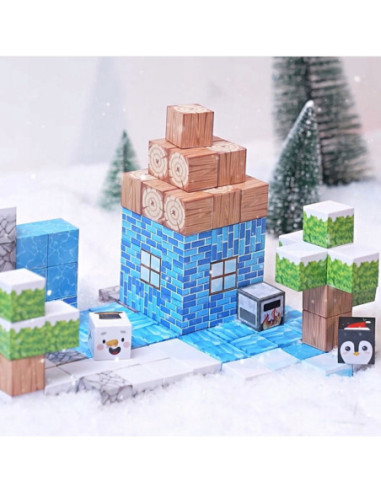 WOOPIE Klocki Magnetyczne Konstrukcyjne Zimowy Świat klocków