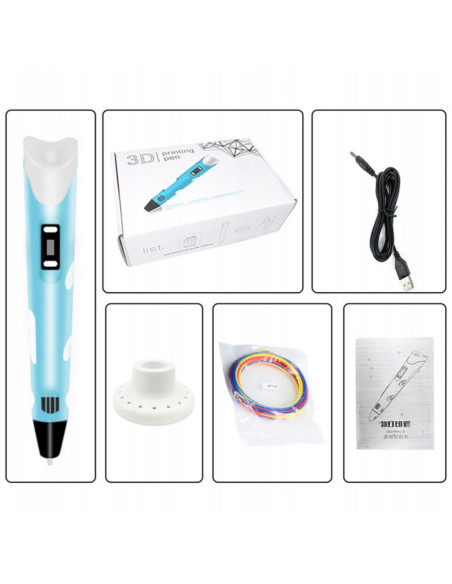 WOOPIE Długopis 3D Dla Dzieci Zestaw z Wyświetlaczem LED - Kreatywna Zabawa