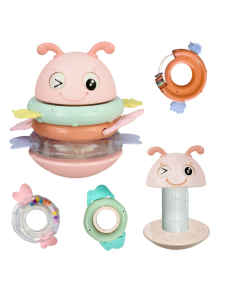 WOOPIE Wańka Wstańka Zabawka Sensoryczna 2w1 Grzechotka Gryzak Żółta