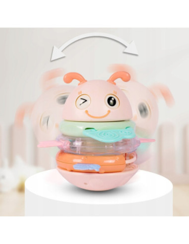 WOOPIE Wańka Wstańka Zabawka Sensoryczna 2w1 Grzechotka Gryzak Żółta