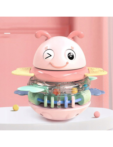 WOOPIE Wańka Wstańka Zabawka Sensoryczna 2w1 Grzechotka Gryzak Żółta