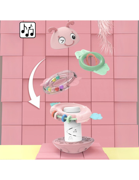 WOOPIE Wańka Wstańka Zabawka Sensoryczna 2w1 Grzechotka Gryzak Żółta