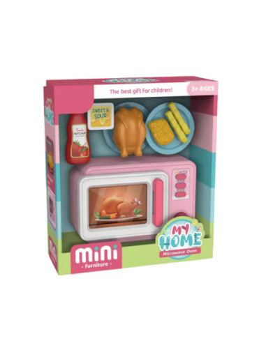 WOOPIE Różowa Kuchenka Mikrofalowa z Kurczakiem