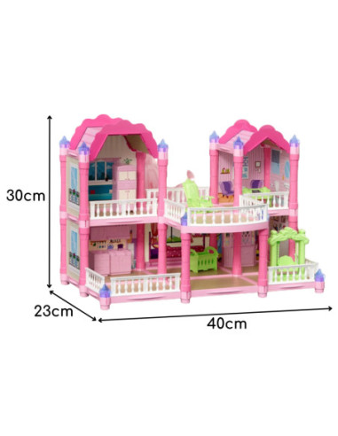 WOOPIE Domek Dla Lalek Willa Ogrodowa 156el.