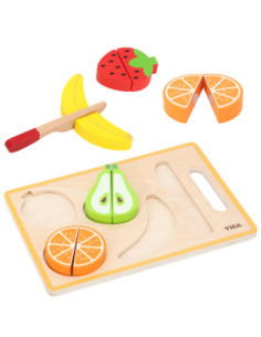VIGA Drewniana Układanka Edukacyjna Montessori Owoce do Krojenia 2
