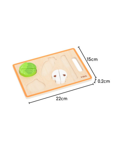 VIGA Drewniana Układanka Edukacyjna Montessori Warzywa do Krojenia