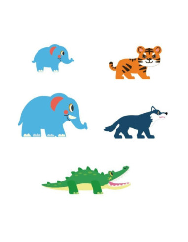 WOOPIE Klocki Magnetyczne Konstrukcyjne 3D Zestaw Edukacyjny Zwierzęta Dżungli 45el.