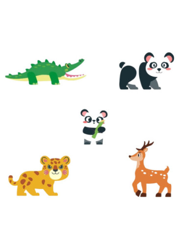 WOOPIE Klocki Magnetyczne Konstrukcyjne 3D Zestaw Edukacyjny Rzadkie Zwierzęta 45el.