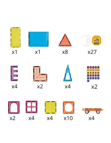 WOOPIE Klocki Magnetyczne 3D Zestaw Pociąg 71el.