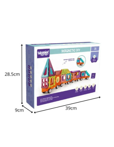 WOOPIE Klocki Magnetyczne 3D Zestaw Pociąg 71el.