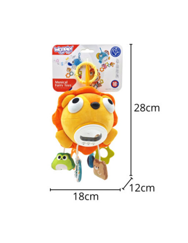 WOOPIE Pluszowy Lew Maskotka Interaktywna Przytulanka Muzyczna z Zawieszkami i Gryzakami