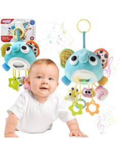 WOOPIE Pluszowy Słonik Maskotka Interaktywna Przytulanka Muzyczna z Zawieszkami i Gryzakami