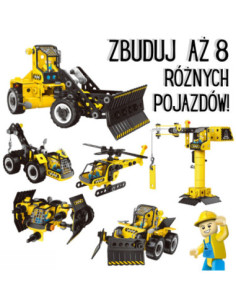 WOOPIE Klocki Konstrukcyjne Zbuduj Pojazdy Budowlane 8 Modeli STEAM 2