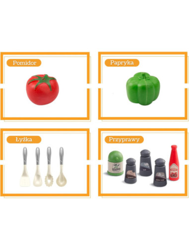 WOOPIE Zestaw Małego Kucharza Garnki Patelnia Czajnik Biały 32el.