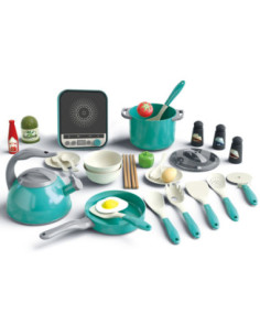 WOOPIE Zestaw Małego Kucharza Indukcja Garnki Patelnia Czajnik Zielony 30el. 2