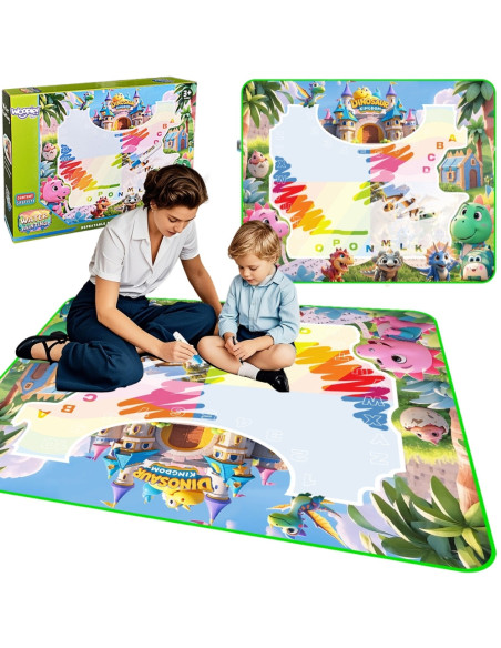 WOOPIE Mata Wodna do Malowania dla Dzieci z Dinozaurami + Akcesoria