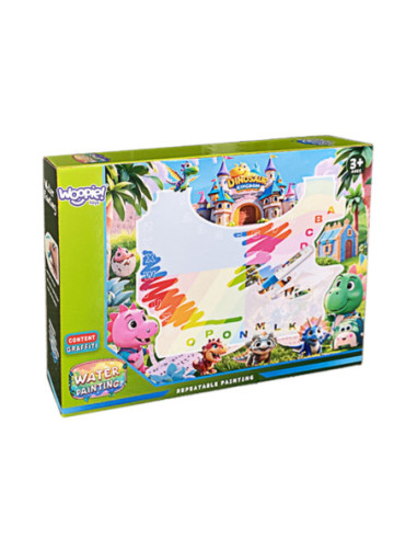 WOOPIE Mata Wodna do Malowania dla Dzieci z Dinozaurami + Akcesoria