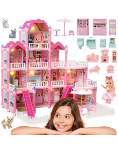 WOOPIE Domek dla Lalek Villa z Akcesoriami i Lalką Podświetlany 296el.