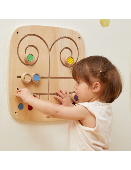 VIGA Drewniana Tablica Manipulacyjna Sensoryczna Labirynt Dotknij i Dopasuj
