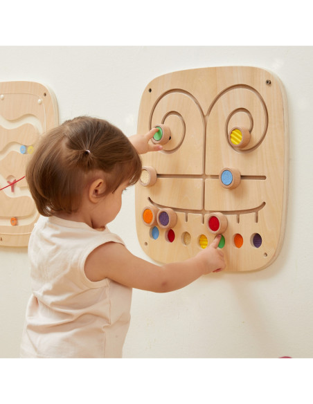 VIGA Drewniana Tablica Manipulacyjna Sensoryczna Labirynt Dotknij i Dopasuj