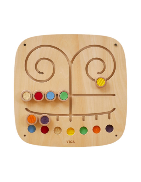 VIGA Drewniana Tablica Manipulacyjna Sensoryczna Labirynt Dotknij i Dopasuj