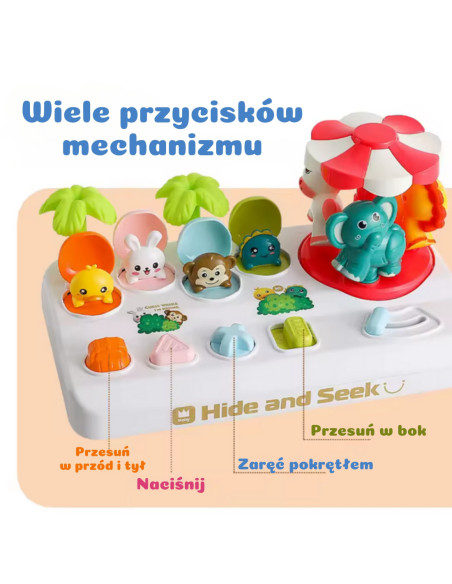WOOPIE Wyskakujące Zwierzątka Pop Up Karuzela Zabawka Interaktywna