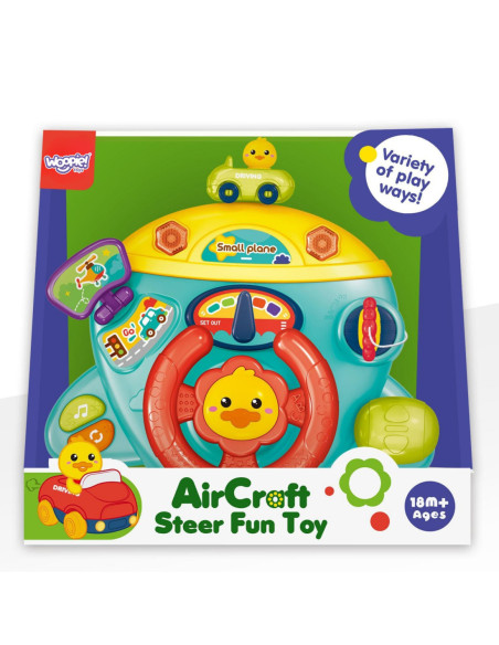 WOOPIE Interaktywna Kierownica Samolot Pojazd na Łózeczko Wózek Efekty 18m+