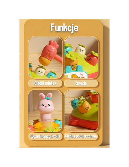 WOOPIE Interaktywna Gra Zręcznościowa Edukacyjna Uderz Młotkiem w Kreta